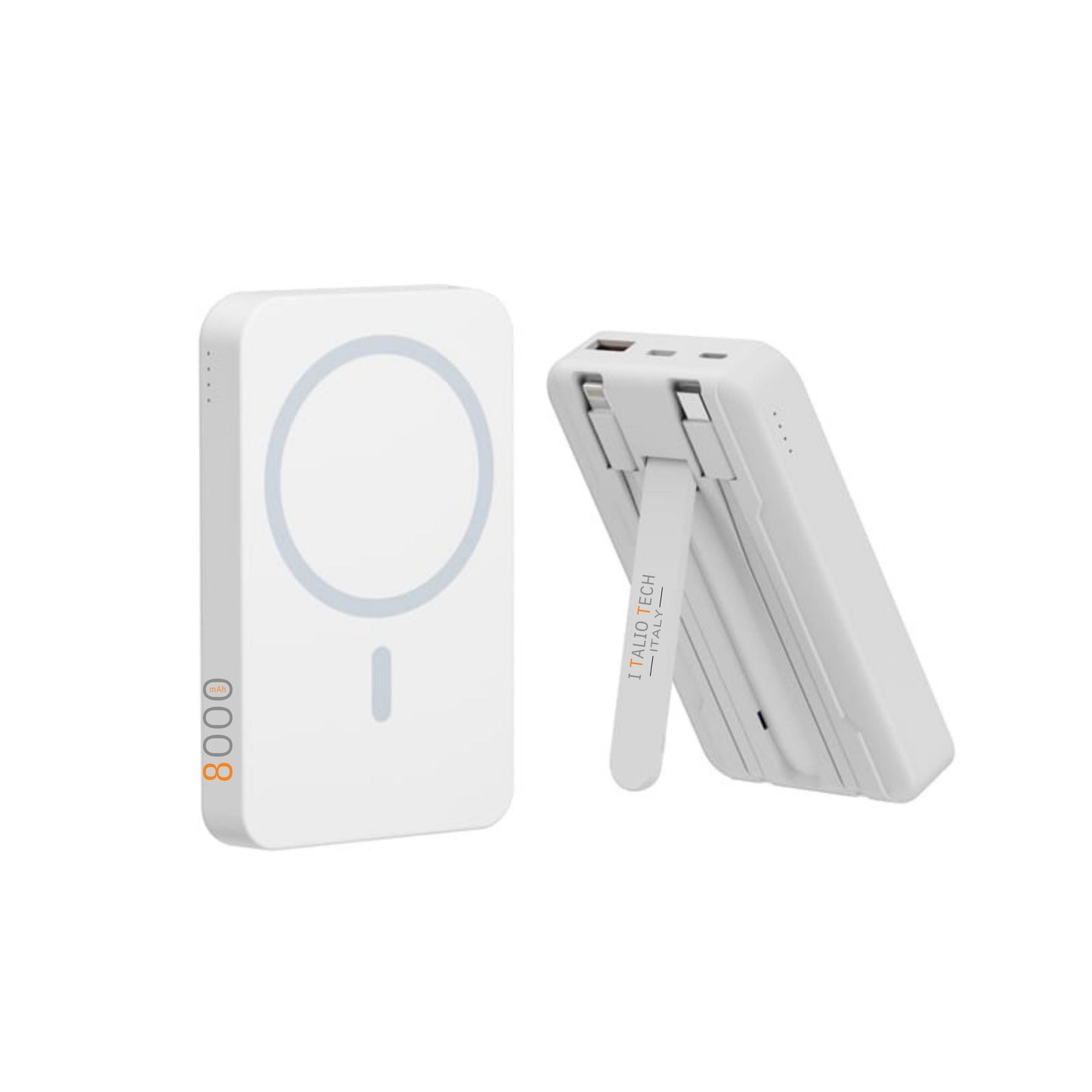 Italio Tech Magnetix PowerBank 8000mAH, Wireless Charging, PowerDelivery 22.5W,Charging Stand,Mag Safe