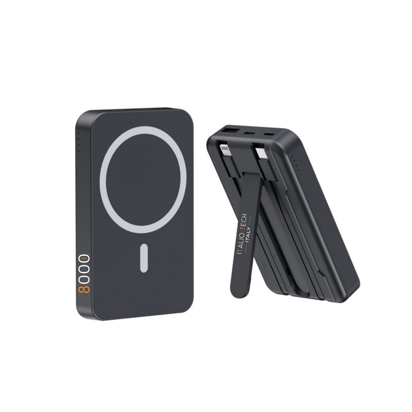Italio Tech Magnetix PowerBank 8000mAH, Wireless Charging, PowerDelivery 22.5W,Charging Stand,Mag Safe