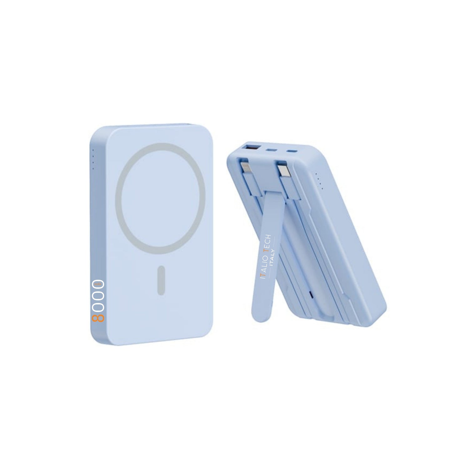 Italio Tech Magnetix PowerBank 8000mAH, Wireless Charging, PowerDelivery 22.5W,Charging Stand,Mag Safe