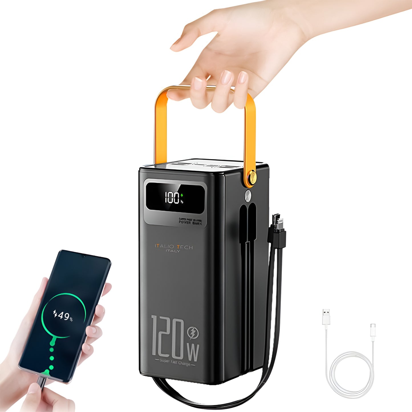 Italio Tech Power Titan 50000mAh 120W Fast Charing Powerbank